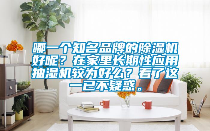 哪一個知名品牌的除濕機好呢？在家里長期性應用抽濕機較為好么？看了這一已不疑惑。