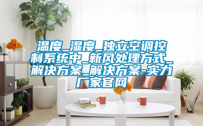 溫度_濕度_獨立空調(diào)控制系統(tǒng)中_新風(fēng)處理方式_解決方案_解決方案-實力廠家官網(wǎng)